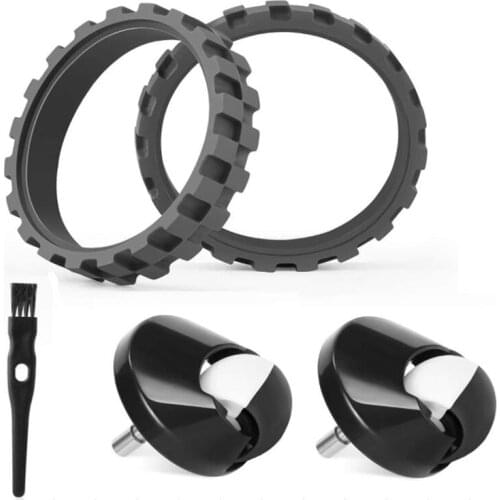 Replace Tires for IRobot Roomba 500,600,700,800,900 Series Vacuum, Front Caster Wheel Assembly (2 Wheel Tires+2 Wheel)