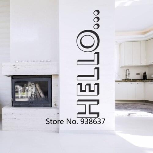 Hello Wall Stickers for Office Vinyl Art Decor Mural Greeting Words Wall Decals Hallway Home Decoration Removable Sticker ZB434