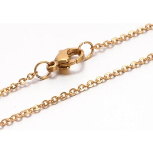 6pcs 304 Stainless Steel Cable Chain Necklaces with Lobster Claw Clasp for Jewelry Making 17.7"(45cm) Jump Ring: 3x0.5mm