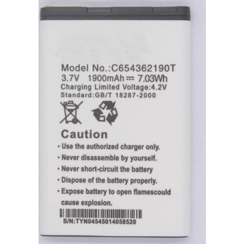 1x 1900mAh /7.03Wh C654362190T Replacement Battery For BLU Tank II T193 Tank Ii T192 Batteries