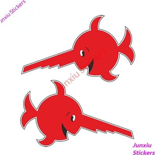 2x LAUGHING SAWFISH German Submarine U-boat Car Sticker Waterproof Styling for SUV Bumper Windows Doors Accessories PVC13x8cm