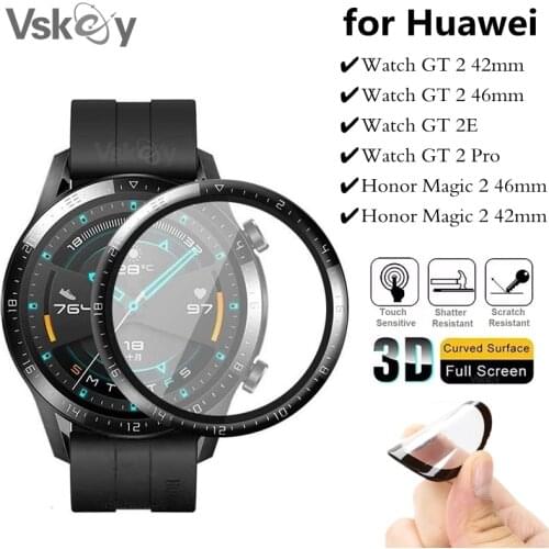 VSKEY 10pcs Tempered Glass for Huawei Watch Magic 2 46mm Screen Protector Sport Smart Watch Diameter D37.5mm Protective Film
