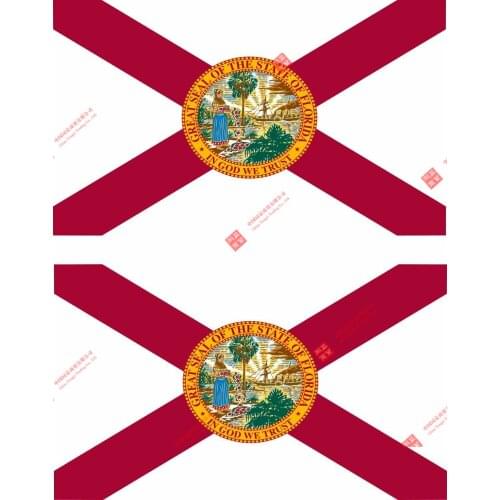 2 X Personality Aufkleber Auto Sticker Motorrad Fahne Flagge Amerikanische Usa Florida Racing Helmet Laptop Stickers