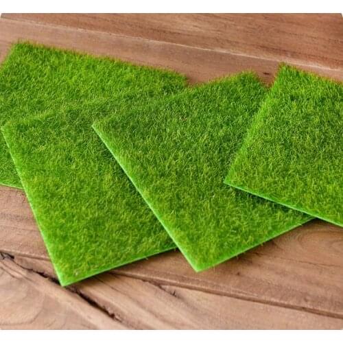 4pcs/lot 15x15cm Micro Landscape Fake Lawn Moss Emulation Lawn Miniature Decoration Artificial Grass Garden Turf Stakes LF 221