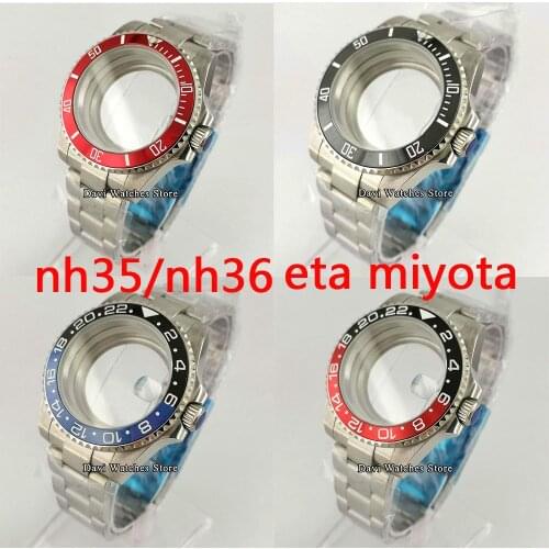 40mm Silver High Quality Watch Case For NH35/NH36,Miyota 8215 821A,ETA 2836,DG2813,3804 Movement Transparent Case Back