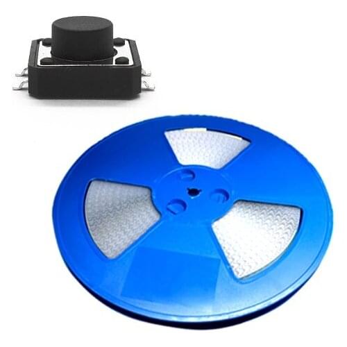 500pcs/Tape&Reel 12x12x6.5 mm Tactile Switch SPST-NO Top Actuated Surface Mount 12.0 mm x 12.0 mm Height 6.5mm Reflow Solder