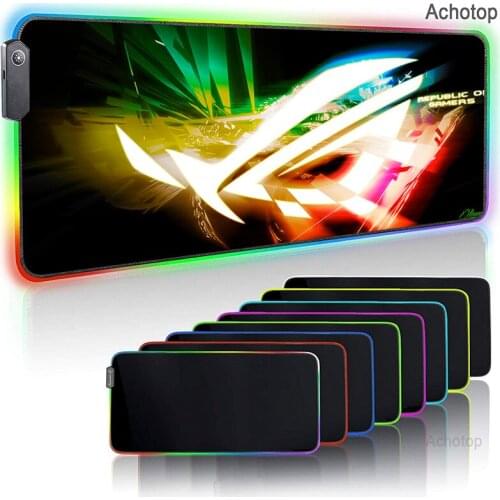 ASUS LED Light Mousepad RGB Keyboard Cover Desk-mat ROG Colorful Surface Mouse Pad Waterproof Multi-size Computer Gamer CS Dota