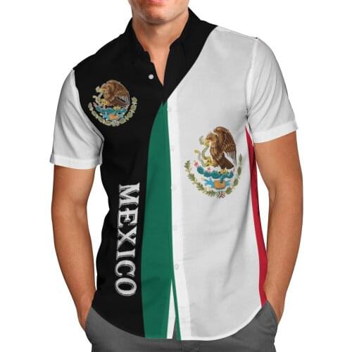 Mexico 3D Print Beach Hawaiian 2021 Summer Vintage Shirt Short Sleeve Shirt Streetwear Oversized 5XL Camisa Social Chemise Homme