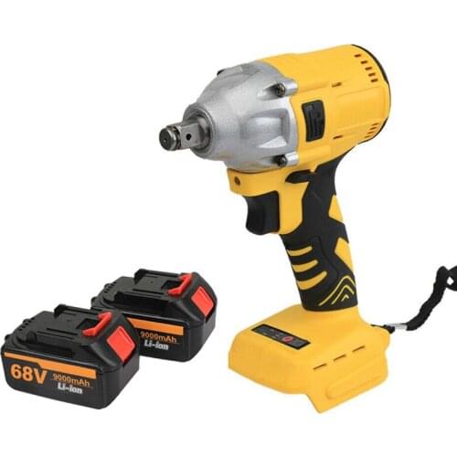 68V 9000mAh Brushless Cordless Impact Wrench Drilling 2 Li-Ion Battery Charger Electric Wrench Power Tools