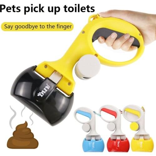 Pet Dog Poop Scooper Easy Pick Up Outdoor Convenient Puppy Cat Waste Feces Pooper Picker Cleaner Poop Remove Clamp Cleaning Tool