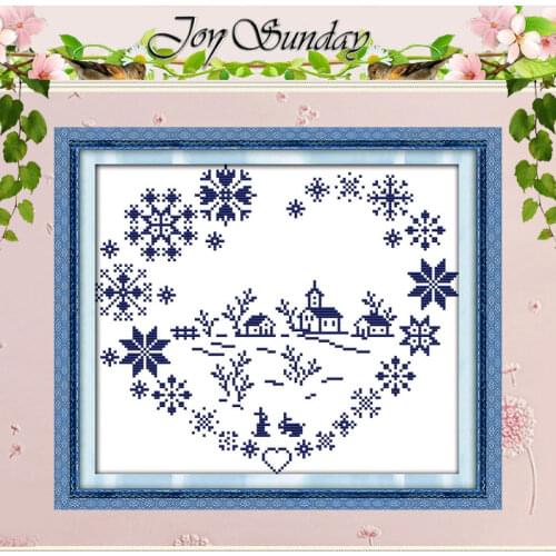 Love Village Heart Patterns Counted Cross Stitch 11CT 14CT Cross Stitch Set Chinese Cross-stitch Kit Embroidery Needlework