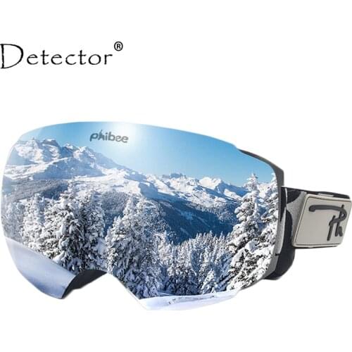 Detector Magnetic Ski Goggles Double Layers UV400 Anti-fog Ski Mask Glasses Snowmobile Skiing Men Women Snow Snowboard Goggles