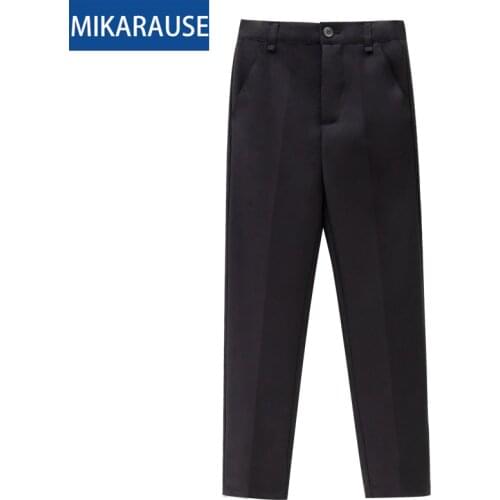 Mikaraus Children Black Pants For Boy Cotton Straight Trousers Kids Clothes Wedding Party Formal Pants Girl Pants