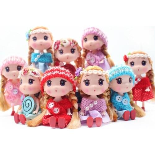 Fashion Hot New 12cm Confused Full Plastic Mini Body Long Hair Baby Doll Toys Baby Princess Babies Birthday Gift Present Girls