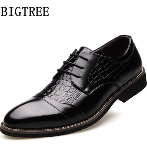 Crocodile Shoes Men Classic Black Dress Shoes Men Formal Coiffeur Business Shoes Men Oxford Leather Scarpe Uomo Eleganti Ayakkab