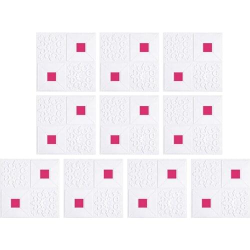 10PCS 35*35CM 3D Wall Stickers Roof Self-adhesive Ceiling Wallpaper Decorative Panels Foam Home Living Room Bedroom Wall Decor