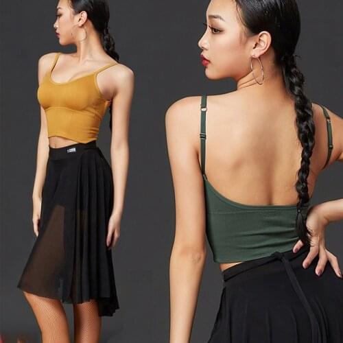 New WomenS Latin Dance Tops Sexy Sling Underwear Professional Bra Modern Dance Ballroom Dance Underwear With Chest Pad DWY3793