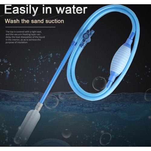 New Home Aquarium Clear Tool Vacuum Water Change Changer Cleaner Fish Tank Siphon Pump Manual Aquarium Filter Cleaning Tools