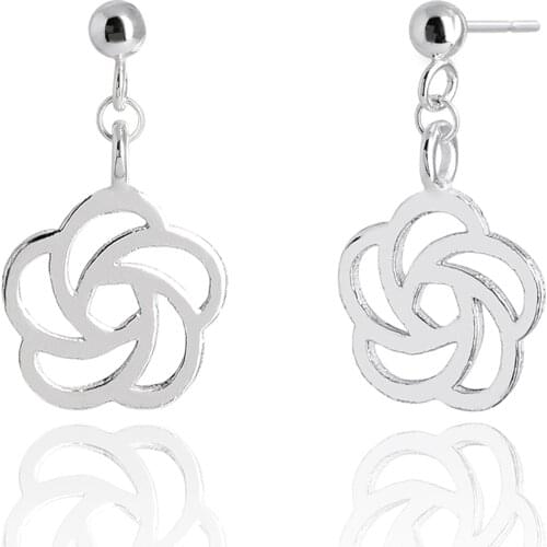 Orbital L silver earrings