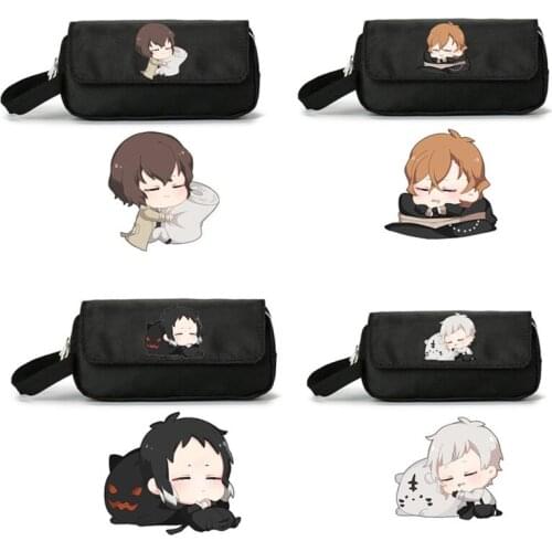 Anime Bungou Stray Dogs Atsushi Chuuya Dazai Zipper Pen Bag Pencil Case Cosplay Student Storage Bag Supplies Stationery Box Prop