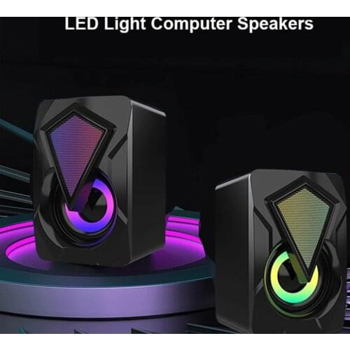 X2 USB Wired Computer Speakers Stereo Colorful Lighting RGB Light Speaker Computer Audio For PC Laptop Desktop Speakers