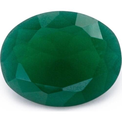 Size 4.0mm-12.0mm Green frosted bottom Oval Shape Loose Glass Gems Beads Synthetic Gems Jewelry Stone