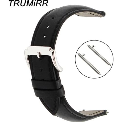 22mm Quick Release Watchband for LG G Watch W100 W110 Urbane W150 Genuine Leather Watch Band Wrist Strap Bracelet Black Brown