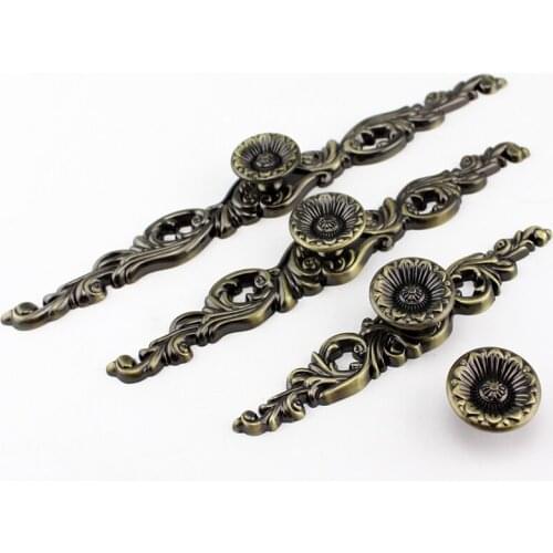 Rustic Vintage Antique Bronze Knob Backplate Drawer Drawer Pull Handle cabinet Handle Kitchen Door knobs Decorative Hardware