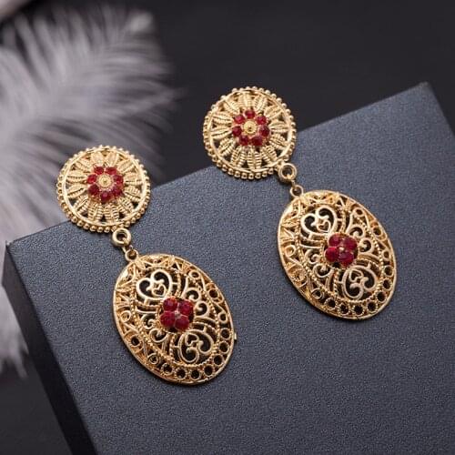 Wando Gold Color Earrings for Women Girl Bride Ethiopian African Women Dubai Earrings Party wedding Earrings Jewelry Gifts