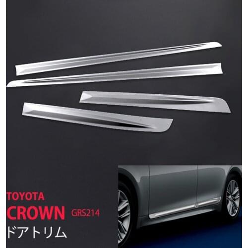 High-quality Auto Exterior Parts for Toyota Crown GRS214 Stainless Steel Car Door Trim Cover Car Styling Sticker chrome trim