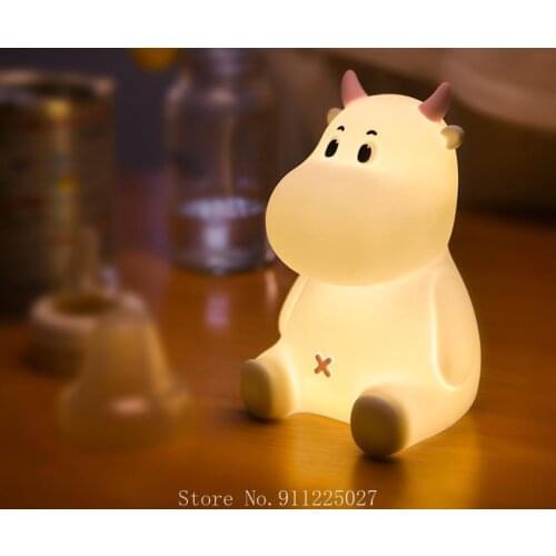 Xiaomi Dumb Cow Silicone Night Light Stepless Dimming USB Rechargeable Cartoon Cow Bedroom Baby Sleeping LED Lamp