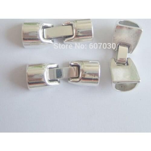 3Sets Silver Color 10x5mm Half Round Leather Snap Clasps for Round leather or multi strand leather bracelet Jewelry Findings