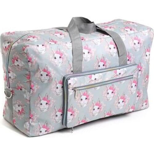 Women Large Capacity Portable Shoulder Duffle Bag Cartoon Printing Waterproof Weekend Luggage Tote A0091 Travel Bag