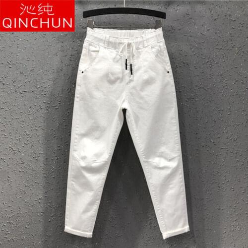 Woman Jeans Pants Fall Plus Size White Jeans Womens Loose Casual Casual Harlan Pantalones Vaqueros Mujer
