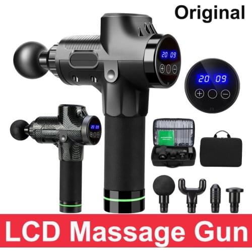 LCD Display Massage Gun Deep Muscle Massager Muscle Pain Body Massage Exercising Relaxation Slimming Shaping Pain Relief