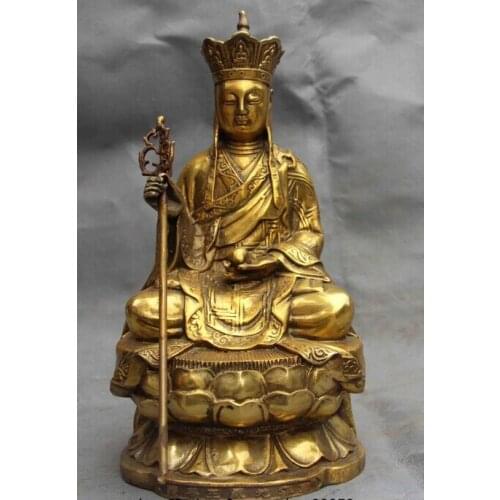 006988 Chinese Buddhism Copper Bronze Gild Jizo Rohan Buddhist monk Buddha God Statue