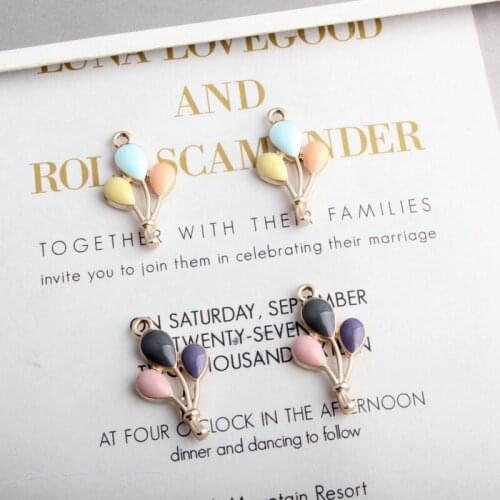 10PCS 3 Candy Color Hot Air Balloon Pendant Charms DIY Fashion Handmade Necklace Keychains Earrings