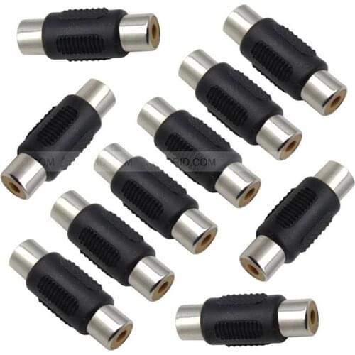 10PCS Female to Female RCA Coupler Connector Adapter Audio Video For CCTV Camera