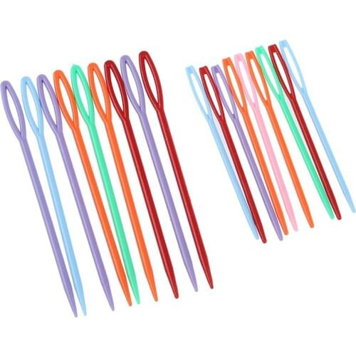 18 pcs Plastic Hand Sewing Yarn Darning Tapestry Needles Craft 9.3cm; 7cm each 9Pcs