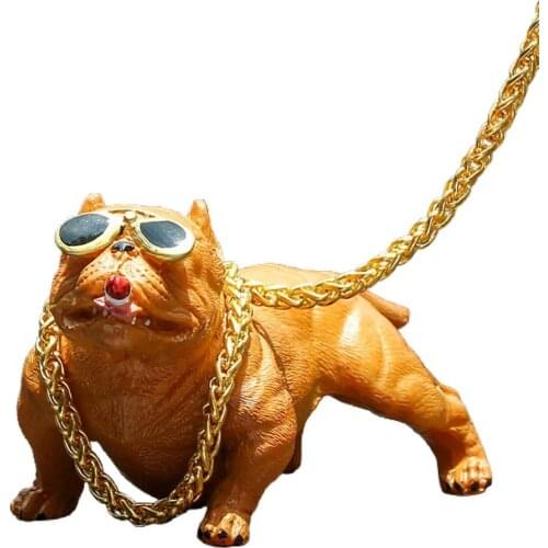 60% Hot Sale Car Dog Ornament Dashboard Interior Decor Resin Auto Cute Creative Bully Toy Auto Interior Decoration