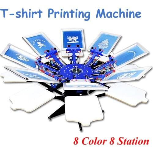 8 Color 8 Station T-shirt Screen Printing Machine High Quality Pressing Machine Comes with Base S882L