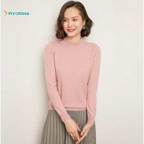 Base Coat Womens Pullover Sweater Womens Long Sleeve Slim Fitting Solid Color Knitted