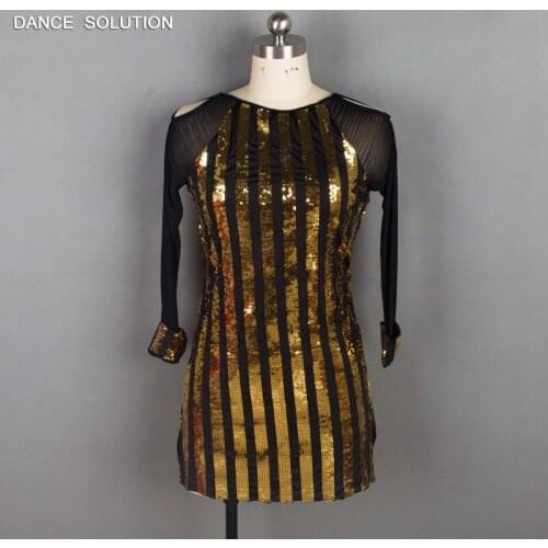 Shiny Sequin Dress Jazz & Tap Dance Costume Bike-shorts leg Design Performance Costumes 11 Available Sizes For Girls Adult 18576