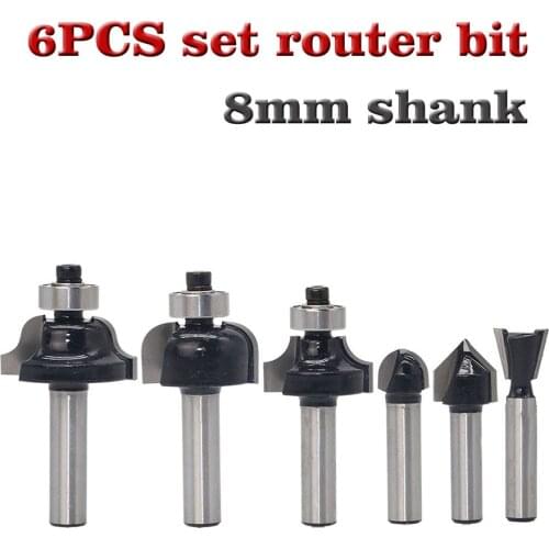 1pcs 8mm Shank wood router bit Straight end mill trimmer cleaning flush trim corner round cove box bits tools Milling Cutter