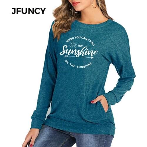 JFUNCY 2020 Autumn Women Long Sleeve T Shirt Loose Woman Tees Tops Plus Size Casual Lady Pullover Female T-shirts