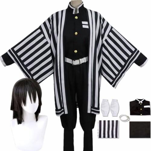 Demon Slayer Kimetsu No Yaiba Iguro Obanai Anime Kimono Cosplay Costume Halloween Party White Snake Props