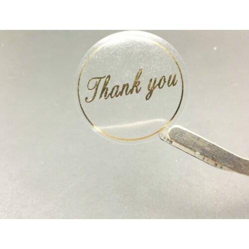 Round Gold Thank you Labels stickers self-adhesive Packing Labels 300PCS