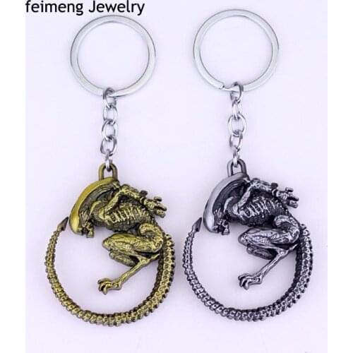 Warrior Alien Metal Goth Cool Pendant Alloy Keychain Key Chain For Fans Movie Jewelry Christmas Gift Free Shipping Movie Jewelry