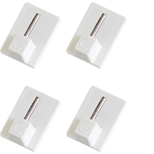 4Pcs Self-adhesive Wall Hook Storage Hooks Kitchen Bathroom Hook Curtain Buckle Curtain Hooks Buckle Accessories