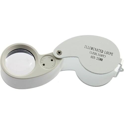 30x & 60x Jewelers Loupe Dual Lenses Band Light Antique Geology Magnifier With Box